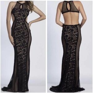 Elegant Black Lace Prom Dress
